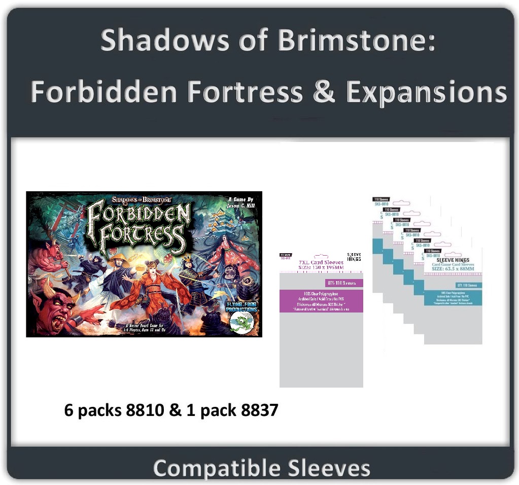 Shadows of Brimstone: Forbidden Fortress w/Expansions: SK Sleeve Bundle 