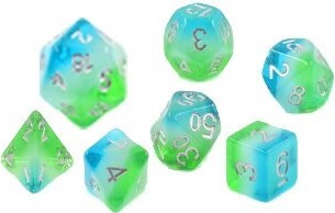 Sirius Dice: 7 Die Set: BLUE HAWAIIAN 