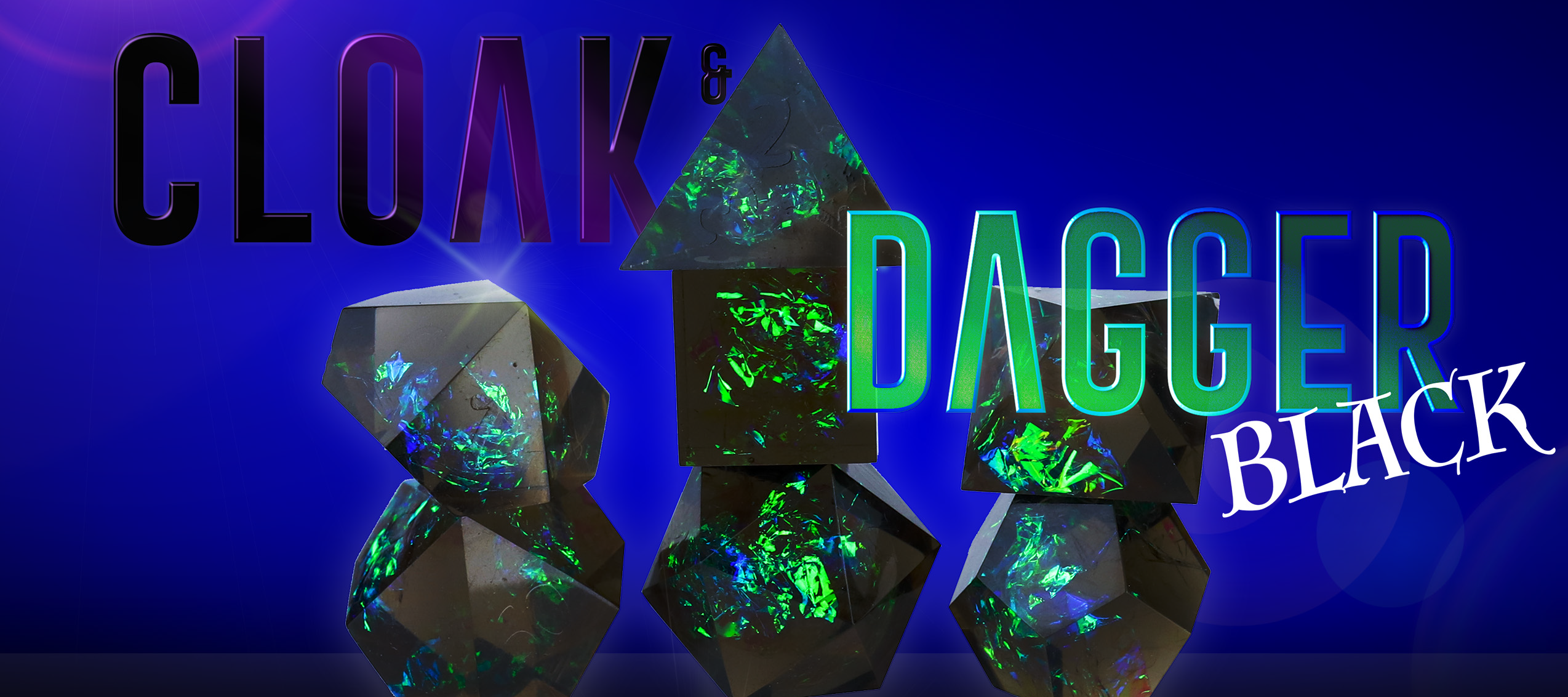 Sirius Dice 7 Die Set: Cloak and Dagger: Black  