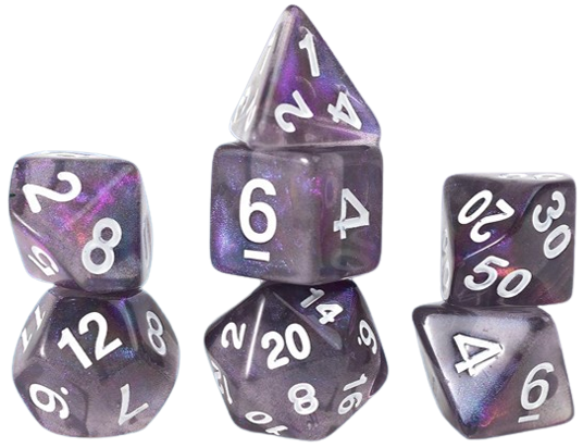 Sirius Dice 7 Die Set: Gaming Treasures: Unearthed Amethyst 