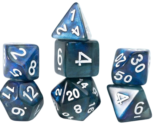 Sirius Dice 7 Die Set: Gaming Treasures: Unearthed Sapphire 