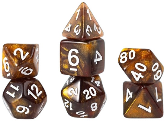 Sirius Dice 7 Die Set: Gaming Treasures: Unearthed Topaz 