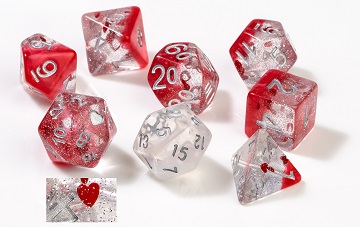 Sirius Dice 7 Die Set: Hearts 