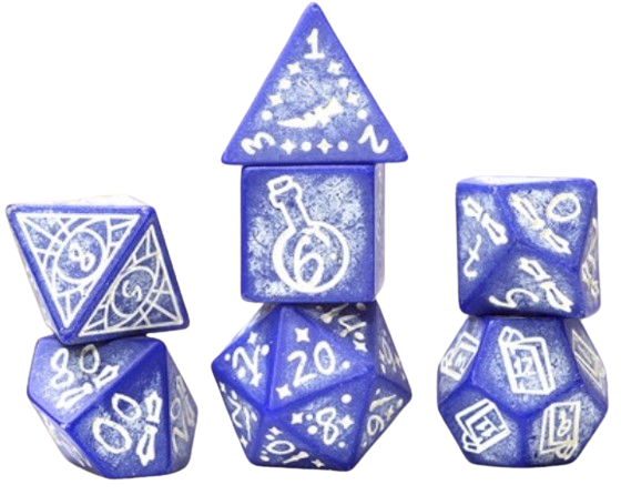 Sirius Dice 7 Die Set: Illusory Stone Purple Agate 