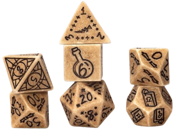 Sirius Dice 7 Die Set: Illusory Stone Sandstone 