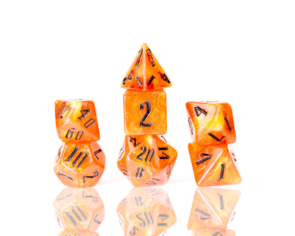 Sirius Dice 7 Die Set: Nebula Cherry Red w/Black 