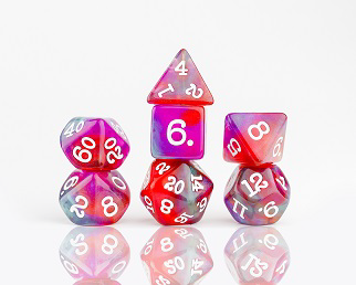 Sirius Dice 7 Die Set: OPAL GLAZE DRAGONFRUIT 