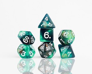 Sirius Dice 7 Die Set: OPAL GLAZE SEAMOSS 
