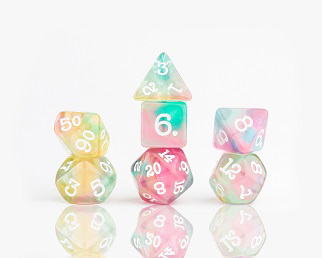 Sirius Dice 7 Die Set: Opal Glaze Sherbet 