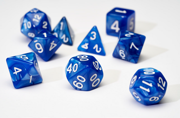 Sirius Dice 7 Die Set: Pearl Blue Acrylic 