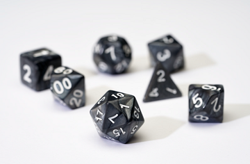 Sirius Dice 7 Die Set: Pearl Charcoal Grey Acrylic 