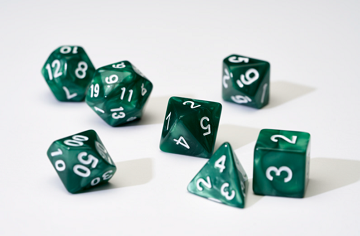 Sirius Dice 7 Die Set: Pearl Green Acrylic 