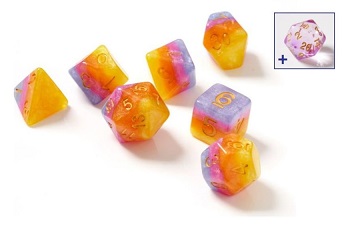 Sirius Dice 7 Die Set: Semi-Translucent: Tahitian Sunset 