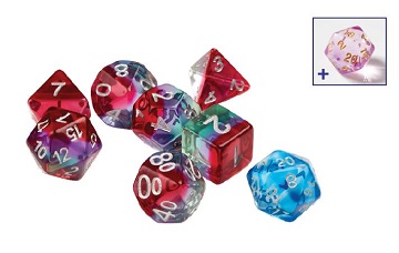 Sirius Dice 7 Die Set: Semi-Translucent: Watermelon 
