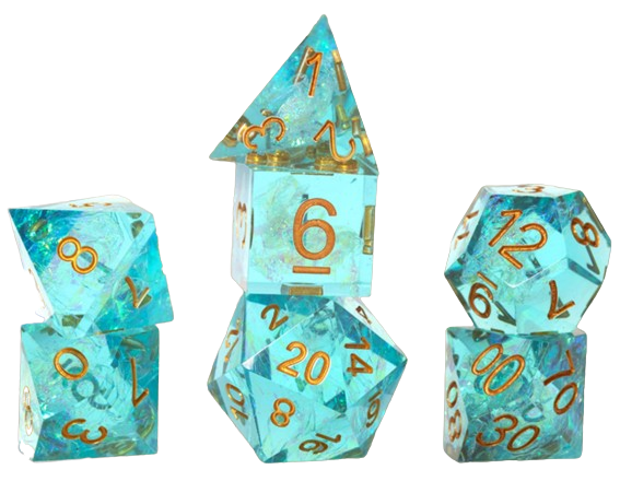 Sirius Dice 7 Die Set: Sharp-Edged: Aqua Fairy 