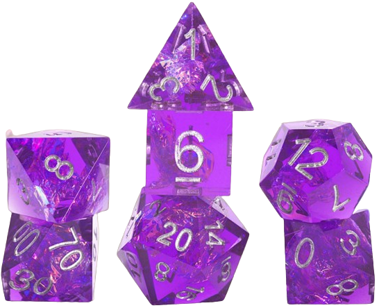 Sirius Dice 7 Die Set: Sharp-Edged: Purple Fairy 