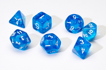 Sirius Dice 7 Die Set: Translucent Blue Resin 