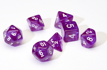 Sirius Dice 7 Die Set: Translucent Purple Resin 
