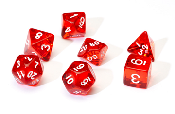 Sirius Dice 7 Die Set: Translucent Red Resin 