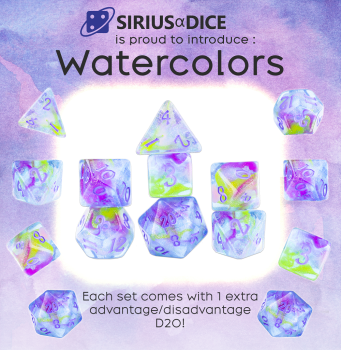 Sirius Dice 7 Die Set: Watercolors  