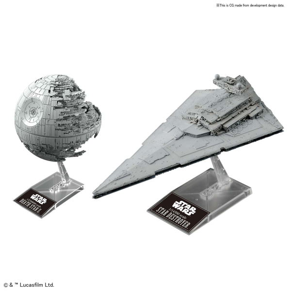 Star Wars Bandai Model Kit: 1/2,700,000 DEATH STAR II & 1/14,500 STAR DESTROYER 