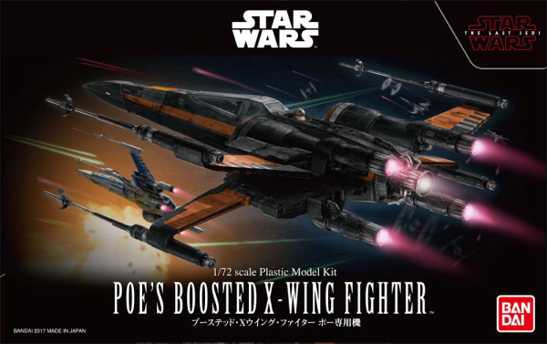 Star Wars Bandai Model Kit: Poes Boosted X-Wing Fighter (1/72) 