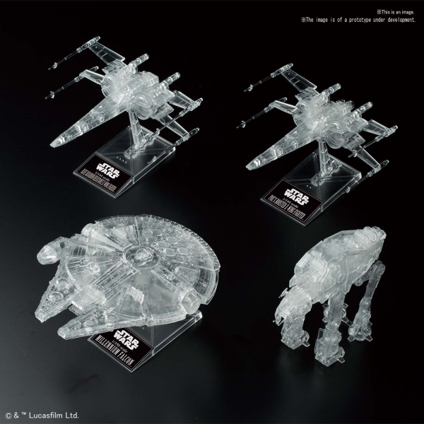 Star Wars Bandai Model Kit: [STAR WARS: THE LAST JEDI] 1/144 & 1/350 & 1/540 CLEAR VEHICLE SET 