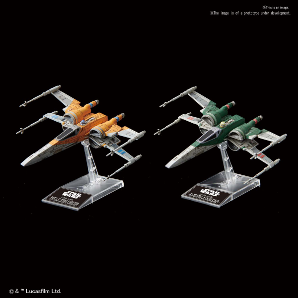 Star Wars Bandai Model Kit: 1/144 Poes X-Wing Fighter & X-Wing Fighter (Rise of Skywalker) 
