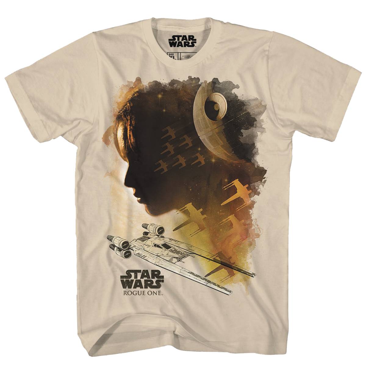 Star Wars Rogue One Water Colours Sand T-shirt (Large) 