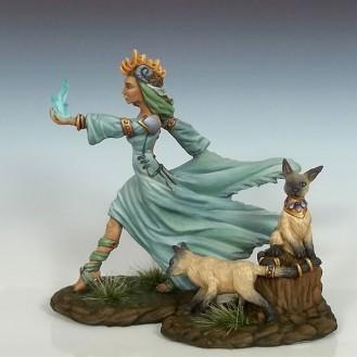 Stephanie Law Masterworks: Female Mage with Feral Cats 