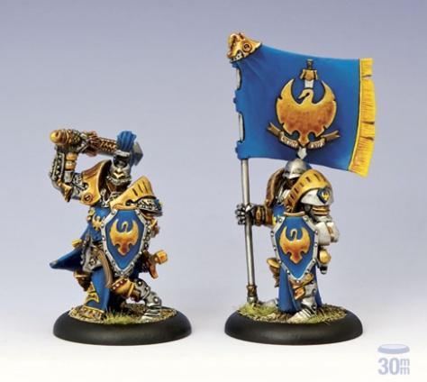 Warmachine: Cygnar (31059): Sword Knight Officer and Standard Bearer Unit Attachment 