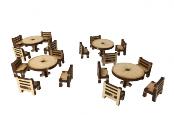 TT Combat Roleplay Game Scenics: Tables and Chairs Set 