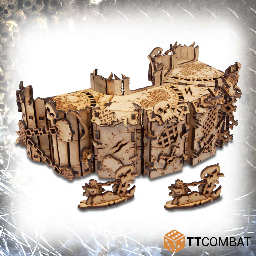 TT Combat: Sci-fi Orc Terrain - Corner Orc Walls 