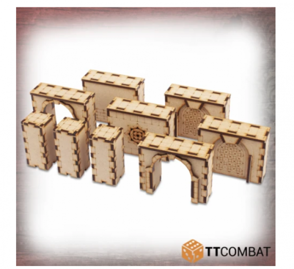 TT Combat Terrain: Streets of Venice- Modular Venetian Short Walls 