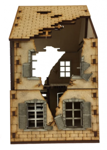 TT Combat Terrain: World War Scenics-  Ruined Terrace House 