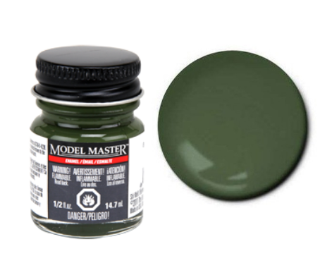 Testors Model Masters Enamel Paints- Semi Gloss Olive Green 