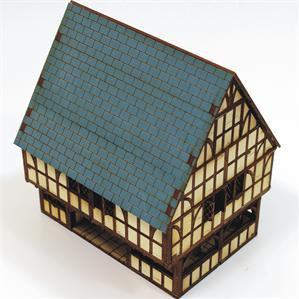 4Ground Miniatures: 28mm Pre-Painted: ECW/Renaissance: Timber Frame Market Hall & Jail