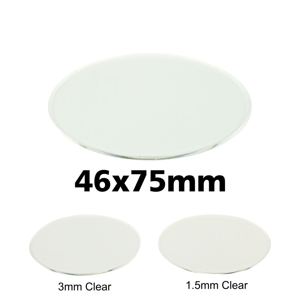 Transparent Bases: Oval 46x75mm (1.5mm Thick): 5 Pack 