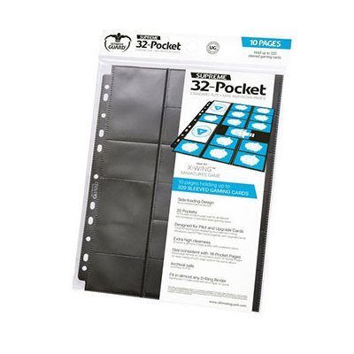 Ultimate Guard: 32 Standard & Mini Pocket Standard Binder Pages: Black (10) 