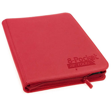 Ultimate Guard: 8 Pocket Quadrow Zipfolio XenoSkin: Red 