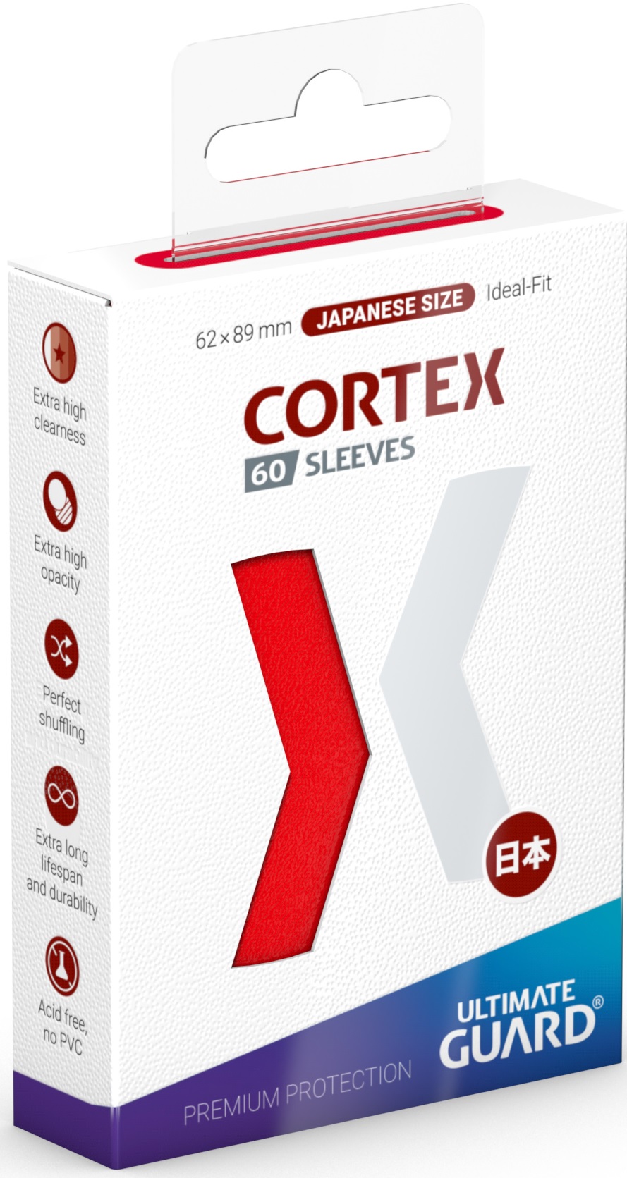 Ultimate Guard: Cortex Japanese Glossy Sleeves: Red (60ct) 