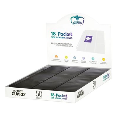 Ultimate Guard:  Side Load 18-Pocket Pages: Black (50) 
