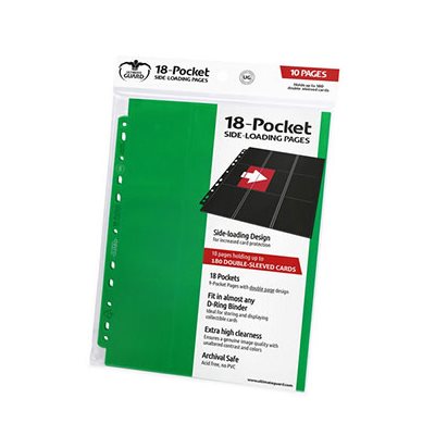 Ultimate Guard:  Side Load 18-Pocket Pages: Green 