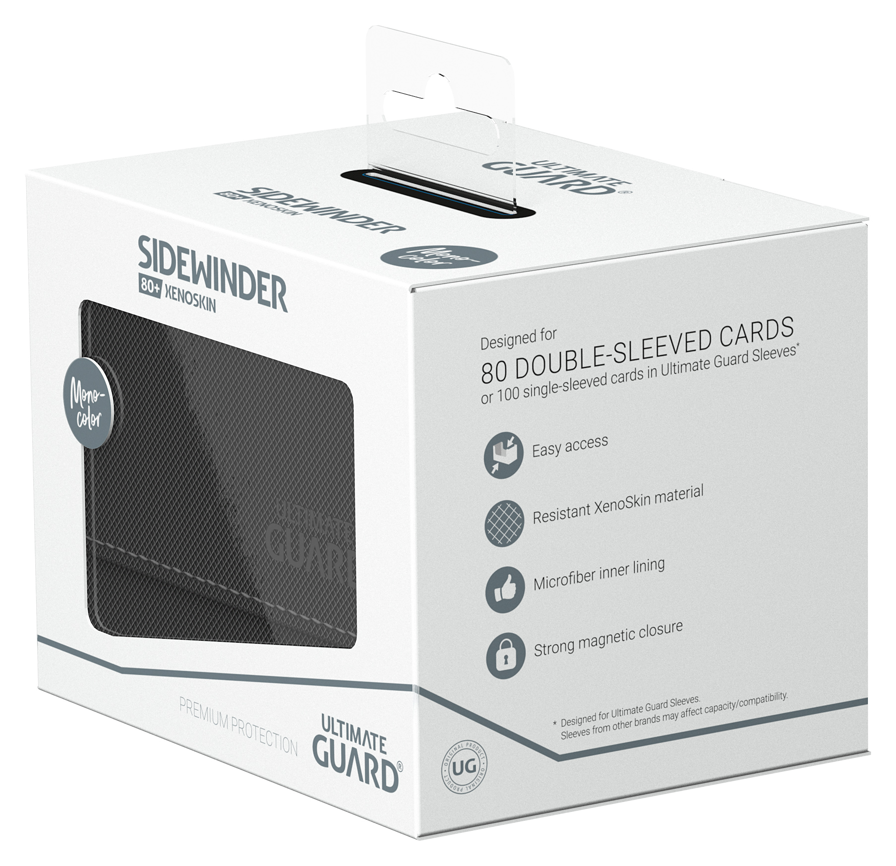 Ultimate Guard: Sidewinder 80+ Deck Case: Monocolour: Black 