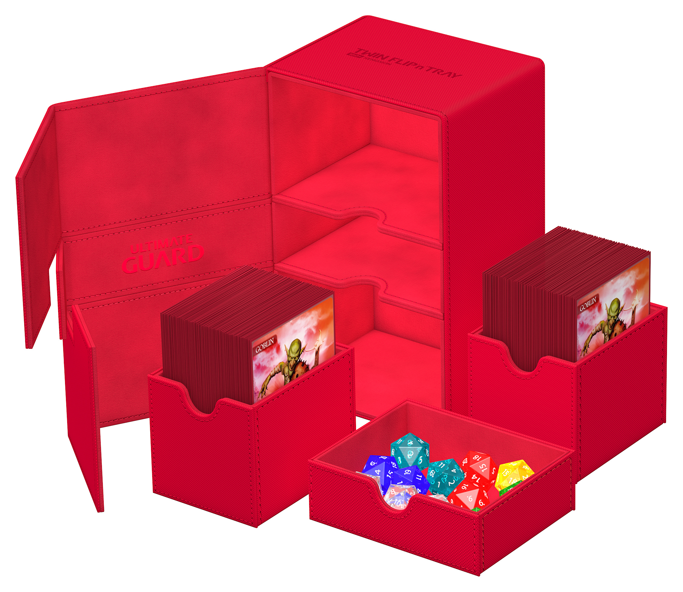 Ultimate Guard: Twin Flip N Tray 160+ Deck Case: Xenoskin Monocolor: Red 
