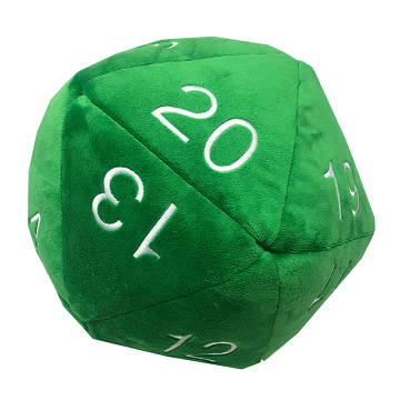 Ultra Pro Dice: Plush Jumbo 10" D20 Green with White 