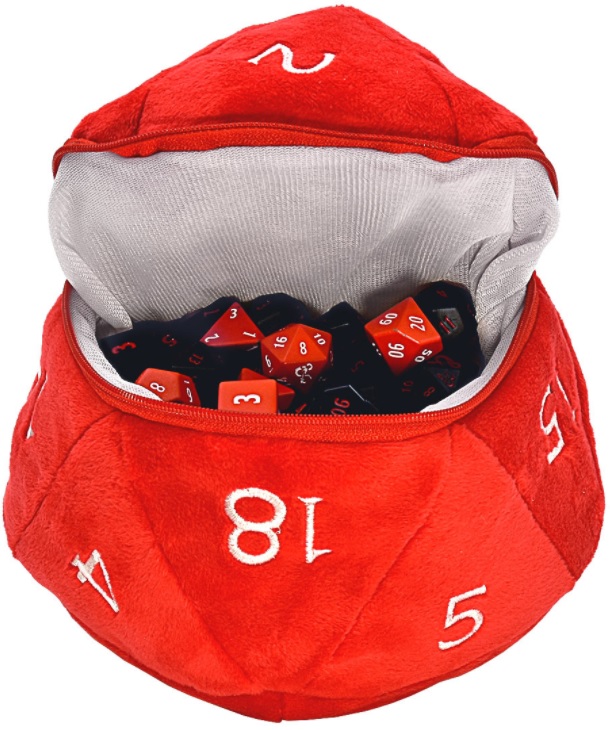 Ultra Pro: Dungeons & Dragons: Dice Bag: D20: Red/White: Plush 