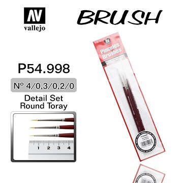 VALLEJO: Brushes- Synthetic Toray Detail Set 