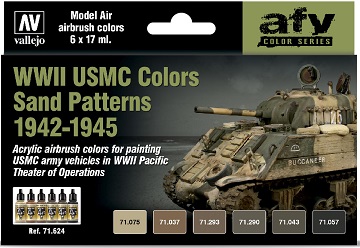 Vallejo 71624: AFV COLOR WWII USMC SAND PATTERNS 