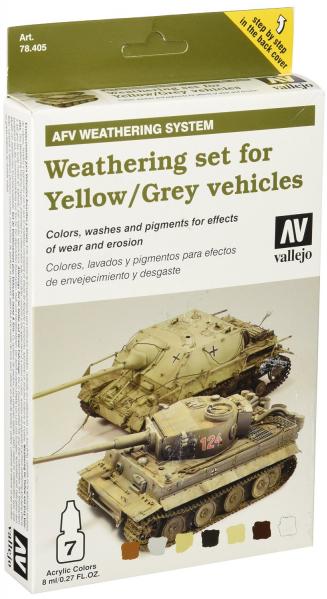 Vallejo AFV Painting System: Weathering set for Yellow/Grey Vehicles 